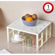1 Adet Dolap İçi Düzenleyici Raf Tabak Bardak Rafı Metal Raf Metal 30 X 30 Beyaz Tr Diğer