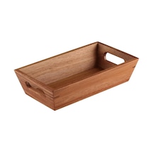 Akasya Ağacından Ekmek Sepeti - Doğal Ahşap Ekmeklik, Şık Ekmek Sunumluk 23x13x7cm - Kahvaltı Diğer