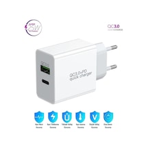 Redmi K50g Uyumlu 25w Ultra Hızlı Çoklu Şarj Adaptörü - İthalatçı Garantili Beyaz