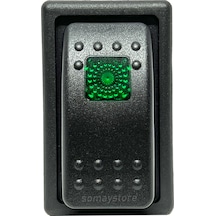 Goldsea Marine Tekne Anahtar Switch Çerçeveli 52X27Mm Yeşil Led Yeşil