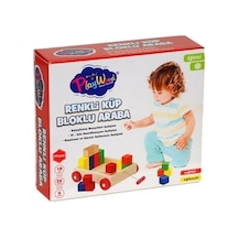 Playwood Ahşap Küp Bloklu Araba Siyah