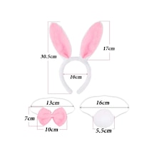 Tavşan Kostüm Seti Taç Papyon Kuyruk Pembe Renk Bx40 +0