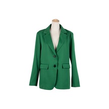 Moda Yaka Takım Elbise Kadın Ceket Yeşil
