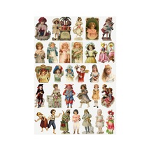 29 Adet Vintage Art Sanat Sticker Seti - Etiket Seti Scrapbook Bullet Journal Çok Renkli