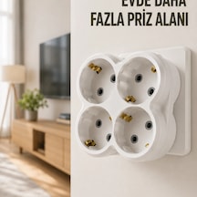 4 Lü Priz Çoğaltıcı Kablosuz Duvar Tipi Direkt Prize Takılan Priz Çoklayıcı Diğer