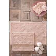 Yataş Bedding Milo Banyo Paspası Seti - Pudra (50x60 cm + 60x100 cm) Pudra