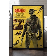 Django Unchained Siyah Ahşap Çerçeveli Poster, Film Duvar Tablosu