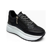 Alves 0846-26 Simli Cilt Deri Anatomik Taban Kadın Sneaker Siyah Beyaz 36-40