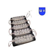 12 Volt 2.4 Watt 12 Smd Ledli Animasyonlu Kırmızı - Mavi Çakar Modül 5 Adet