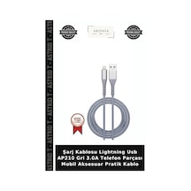 Şarj Kablosu Lightning Usb Ap210 Gri 3.0a Telefon Parçası Mobil Aksesuar Pratik Kablo
