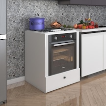 Kenzlife Ankastre Modülü Kabini Alim Byz Fırın Ocak Dolabı Çekmeceli 70 Cmye Kadar Ocak İçin Uyumlu Beyaz