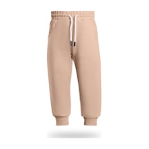 Heyadventure Erkek / Kız Çocuk Jogger Eşofman Altı Cepli Paçası Kaşkorseli Bej Bej