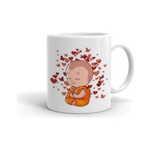 Küçük Budha Baskılı Kupa/bardak Beyaz