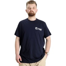 Mode Xl Büyük Beden Erkek T-shirt Trust 23150 Lacivert 001