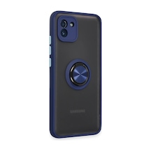 Samsung Galaxy A03 Kılıf Montreal Yüzüklü Silikon Kapak - Lacivert 0.2M-Çok Renkli