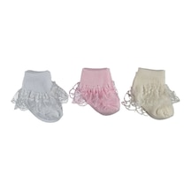 Mdm 12 Adet Yenidoğan Bebek Çorap 4 Paket, Pakette 3 Adet Mevcut Pembe 636956-9 Pembe