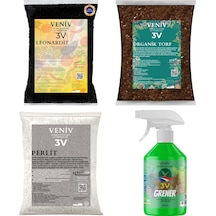 3v Bitki Bakım Yetiştirme Seti-torf 2l -leonardit 2l -perlit 2l -greener Yeşil Bitkiler İçin 500 Ml 4