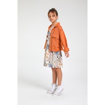 Kız Çocuk Oversize Kanvas Ceket