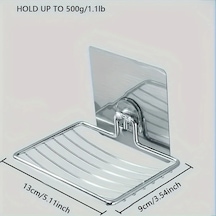 Sunshine011 Silvery Paslanmaz Çelik Sabunluk - Duvara Monte, Paslanmaz, Kolay Kurulum Gümüş