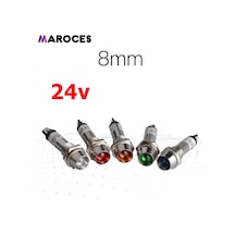 Ic-225 24V 8Mm Sinyal Lambası Metal Led Lamba 1 Adet-Mavi
