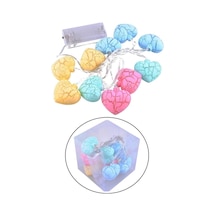 Hdmarketim Rengarenk Çatlak Kalp 10'lu Dekoratif Led Lamba (2 Met