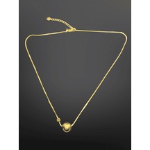 Gold Renk Toplu Model 316l Şık Trend Çelik Kolye Minimalist Ve Parlak Tasarım Gold