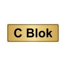 C Blok Yönlendirme Levhası 7Cmx20Cm Altın Renk Metal