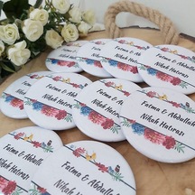 Kırmızı Çiçekli Açacak Magnet Söz Nişan Nikah Hediyesi N(30 Adet)