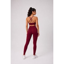 Jolt Kind Model Kalça Büzgülü Yüksek Bel Toparlayıcı Seamless Tayt Bordo