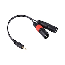 30cm Metal Kafa 3.5mm Erkek - 3 Pin Xlr Top Erkek Ses Konektörü Adaptör Kablosu