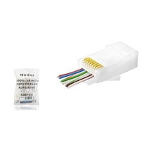 Cat6 Ez Rj45 Konnektör - 100 Adet Beyaz / Ekonomik Poşet Paket Nd2414