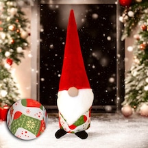Yılbaşı Noel Baba Kapı Stoperi Yılbaşı Çorabı Beyaz Desenli