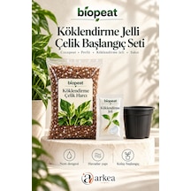 Çelik Ortamı 7 Litre + 1,5 G Köklendirme Jeli + 0,75 L Delikli Saksı Seti