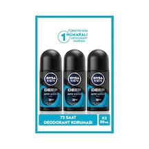 Nivea Deep Aktif Karbon Beat 72 Saat Erkek Roll-On Deodorant 3 x 50 ML