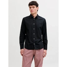 Jack & Jones Erkek Uzun Kollu Siyah Gömlek - 12288595 Siyah