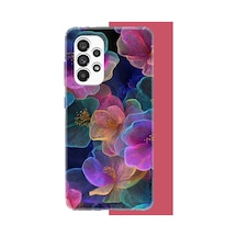Samsung Galaxy A23 Uyumlu Neon Çiçekler Baskılı Silikon Kılıf Renkli
