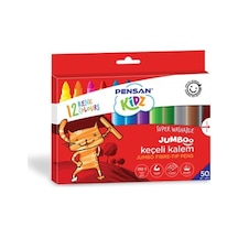 Pensan Keçeli Boya Kalemi Kidz Jumbo Yıknabilir 12 Renk 99040