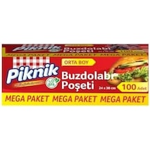 Piknik Gıda Ambalaj Buzdolabı Poşeti Orta-mega 100'lü 1536