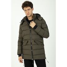 Maraton Sportswear Regular Erkek Kapşonlu Uzun Kol Basic Haki Mont 21262-haki Haki