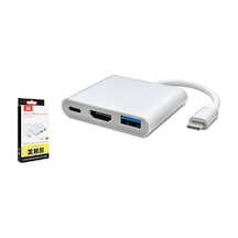HADRON HDX7764(4685) ÇEVİRİCİ TYPE-C TO USB 3.0 + HDMI 3 PORT MAC