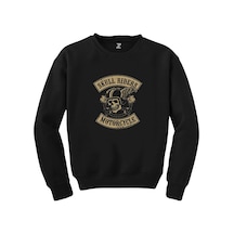 Moto Skull Riders Motorcycle Siyah Sweatshirt
