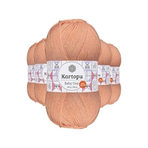 5 Adet Baby One Tüylenmeyen El Örgü İpi Yünü Yavruağzı K253