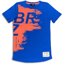 Brz Kids Neon Baskılı Erkek Çocuk Kısa Kollu T-shirt-mavi