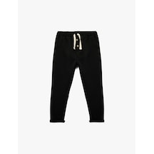 Koton Beli Lastikli Düğmeli Basic Jogger Eşofman Altı Siyah 6wmb40049tk Siyah