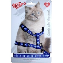 Natura Yetişkin Kedi Bel Tasması - Kılçık Ve Pati Mavi