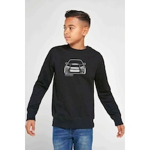 Tshirthane Subaru Baskılı Unisex Çocuk Siyah Sweatshirt (534633357) Siyah