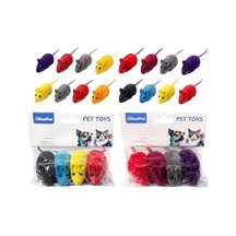 Kedi Oyuncağı Sesli Fare Basınca Ses Çıkaran Plastik & Kumaş Oyuncak Kediler İçin Avcılık Ve Zeka Oyunu Karışık Renk 4 Lü Set 2 Paket