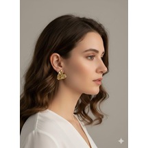 Akfecan Çelik Kalp Model Küpe Altın