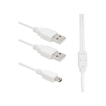 USB 2 X ERKEK - MİNİ USB 5 PİN (2.0V) 1.5 METRE KABLO POWERMASTER