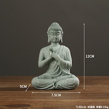 Symbee Klasik Çin Zen Stili Taş Buddha Figürü - Masaüstü, Akvaryum Dekoru, Ev Dekorasyonu, Mutluluk Dilekleri